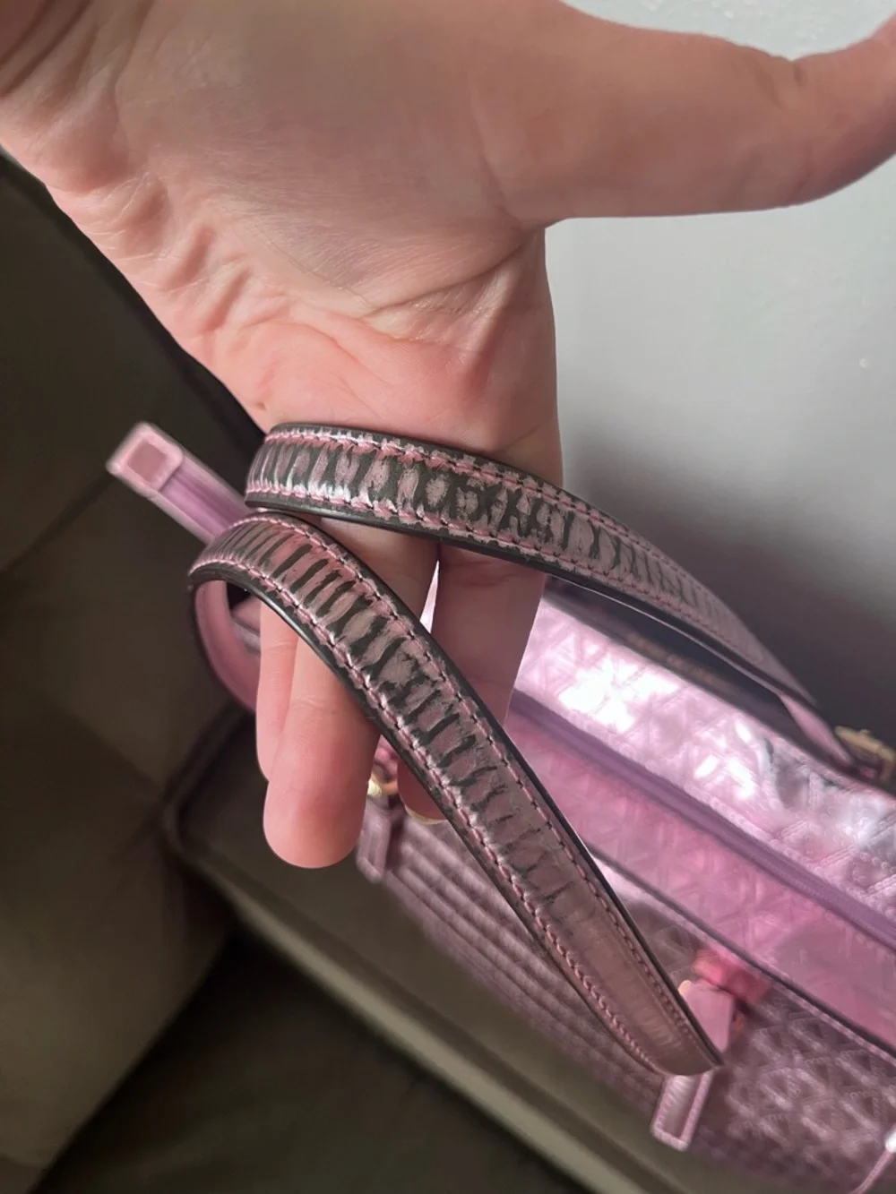Michael Kors Metallic Rose Pink voyager Quilted Tote - Picture 9 of 17